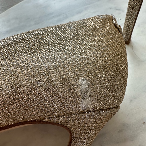 Sam Edelman Hazel Orella Metallic Gold Pointy Toe Pumps Heels - Picture 7 of 8